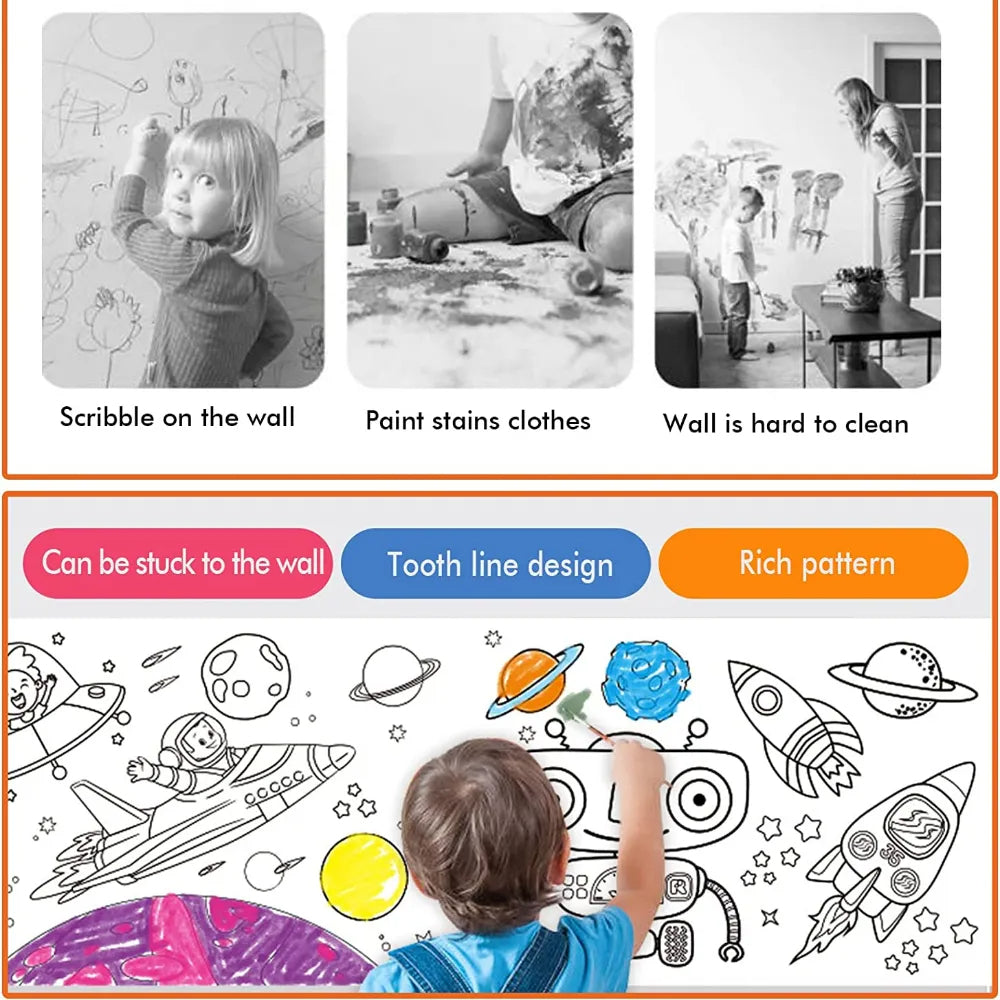 Doodle Paper Roll – Easy Stick & Draw Anywhere - Unipiq