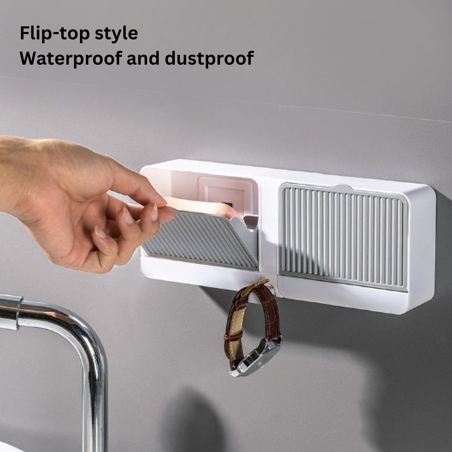 Wall-Mounted Double Bar Soap Box/Case With Lid - Unipiq